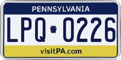 PA license plate LPQ0226
