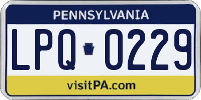 PA license plate LPQ0229