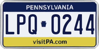 PA license plate LPQ0244
