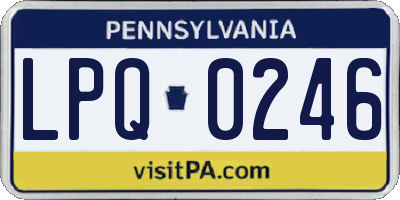 PA license plate LPQ0246