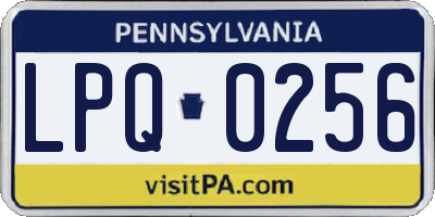 PA license plate LPQ0256