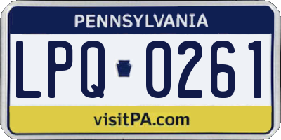 PA license plate LPQ0261