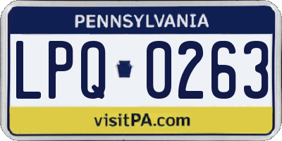 PA license plate LPQ0263
