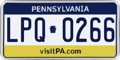 PA license plate LPQ0266