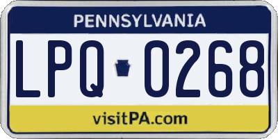 PA license plate LPQ0268
