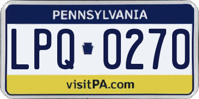 PA license plate LPQ0270