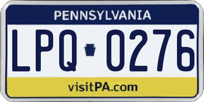 PA license plate LPQ0276