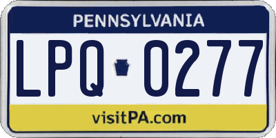 PA license plate LPQ0277