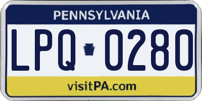 PA license plate LPQ0280