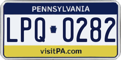 PA license plate LPQ0282