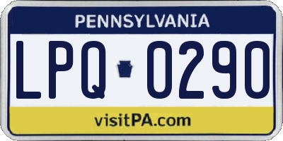 PA license plate LPQ0290