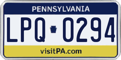 PA license plate LPQ0294