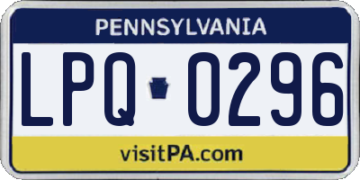 PA license plate LPQ0296
