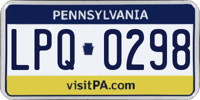 PA license plate LPQ0298