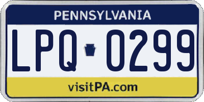 PA license plate LPQ0299