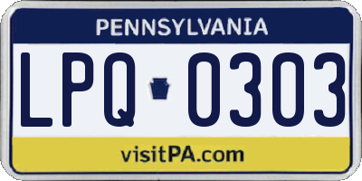 PA license plate LPQ0303