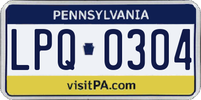 PA license plate LPQ0304