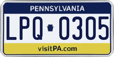 PA license plate LPQ0305
