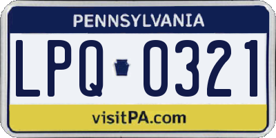 PA license plate LPQ0321