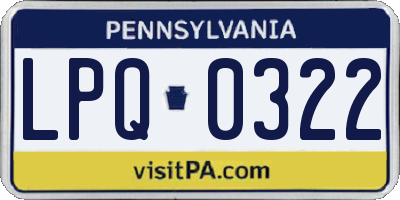 PA license plate LPQ0322