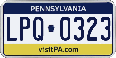 PA license plate LPQ0323