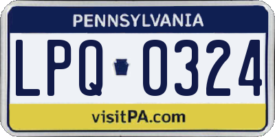 PA license plate LPQ0324