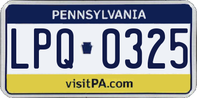 PA license plate LPQ0325