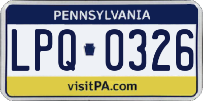 PA license plate LPQ0326
