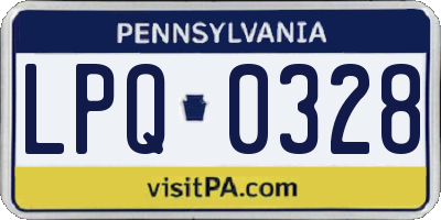 PA license plate LPQ0328