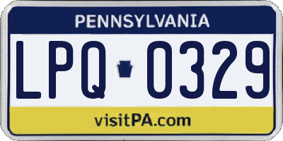 PA license plate LPQ0329