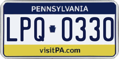 PA license plate LPQ0330