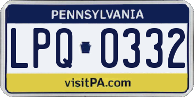 PA license plate LPQ0332