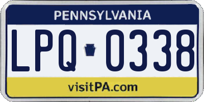 PA license plate LPQ0338