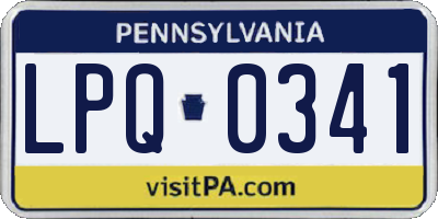 PA license plate LPQ0341