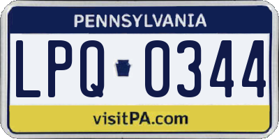 PA license plate LPQ0344
