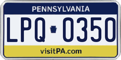 PA license plate LPQ0350