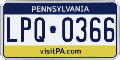 PA license plate LPQ0366
