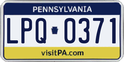 PA license plate LPQ0371