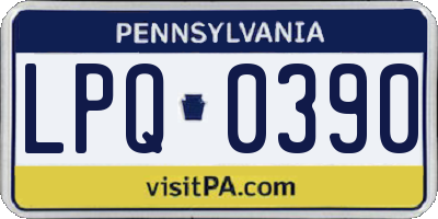 PA license plate LPQ0390