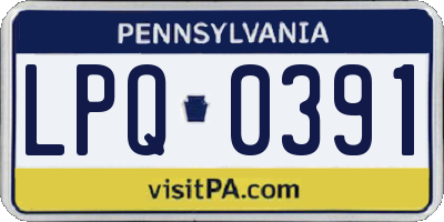PA license plate LPQ0391