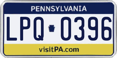 PA license plate LPQ0396