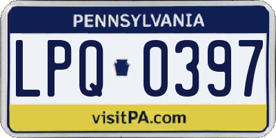 PA license plate LPQ0397