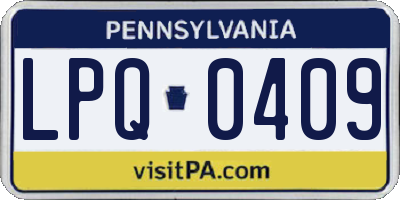 PA license plate LPQ0409