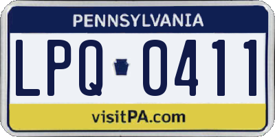 PA license plate LPQ0411