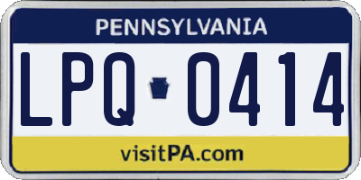 PA license plate LPQ0414