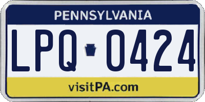 PA license plate LPQ0424