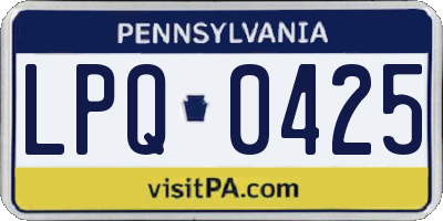 PA license plate LPQ0425