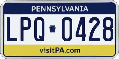 PA license plate LPQ0428
