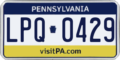 PA license plate LPQ0429