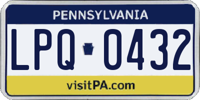 PA license plate LPQ0432